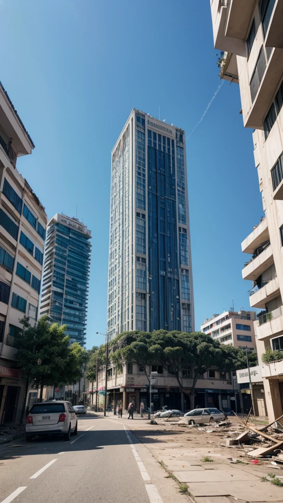 big city, full of buildings that are destroyed.Cenarionpos Apocalipse 