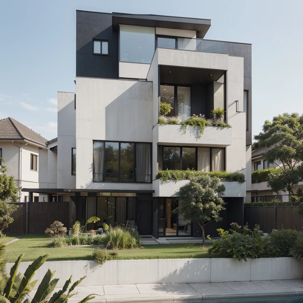 araphid modern house with a lot of windows and a lot of plants, highly detailed render, very realistic 3 d render, realistic physical rendering, realistic architecture, Lumion render, high quality rendering, wide angle exterior 2022, natural realistic render, very realistic render, large modern residence, exterior design, high-quality render, professional render, black color, high quality