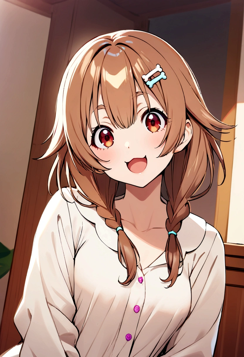 (best quality), 1girl, :D, confused, head tilt, inugami korone, blonde hair