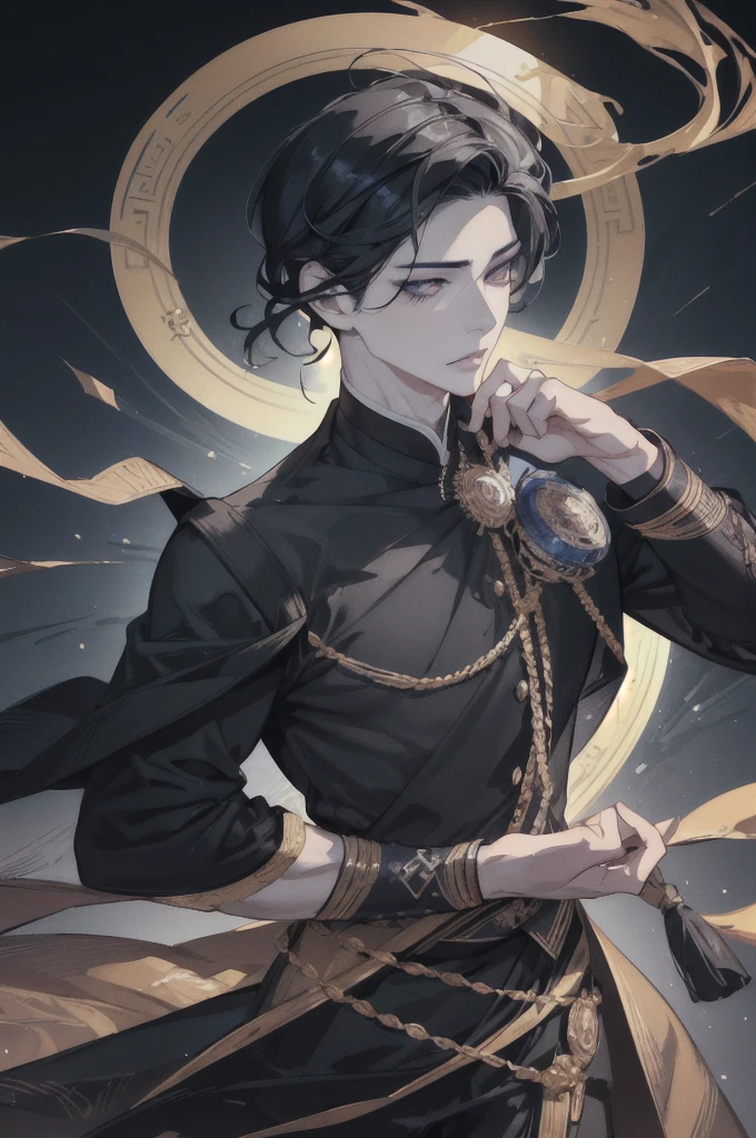 A handsome Thai man with dark hair and eyes, beautiful detailed eyes, beautiful detailed lips, extremely detailed eyes and face, long eyelashes, muscular body, portrait, realistic, photorealistic, photo-realistic:1.37, 8k, highres, masterpiece:1.2, ultra-detailed, vivid colors, dramatic lighting, cinematic, chiaroscuro