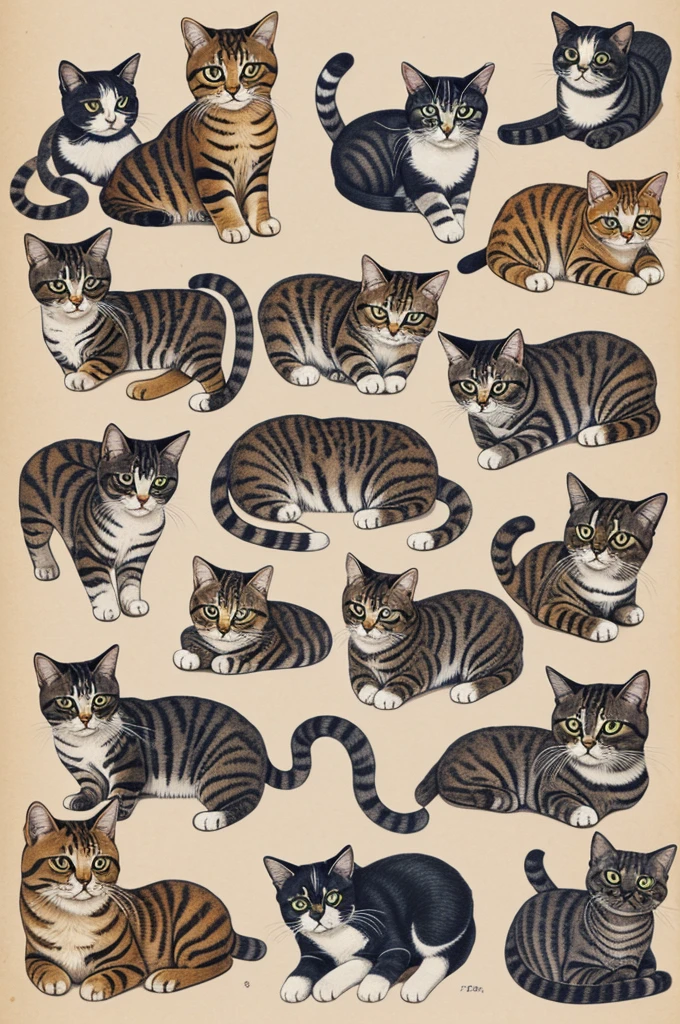 Draw many cats that make 1 cat