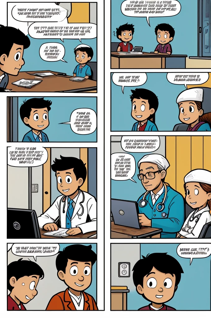 Comic about the future life project of a pediatric doctor 