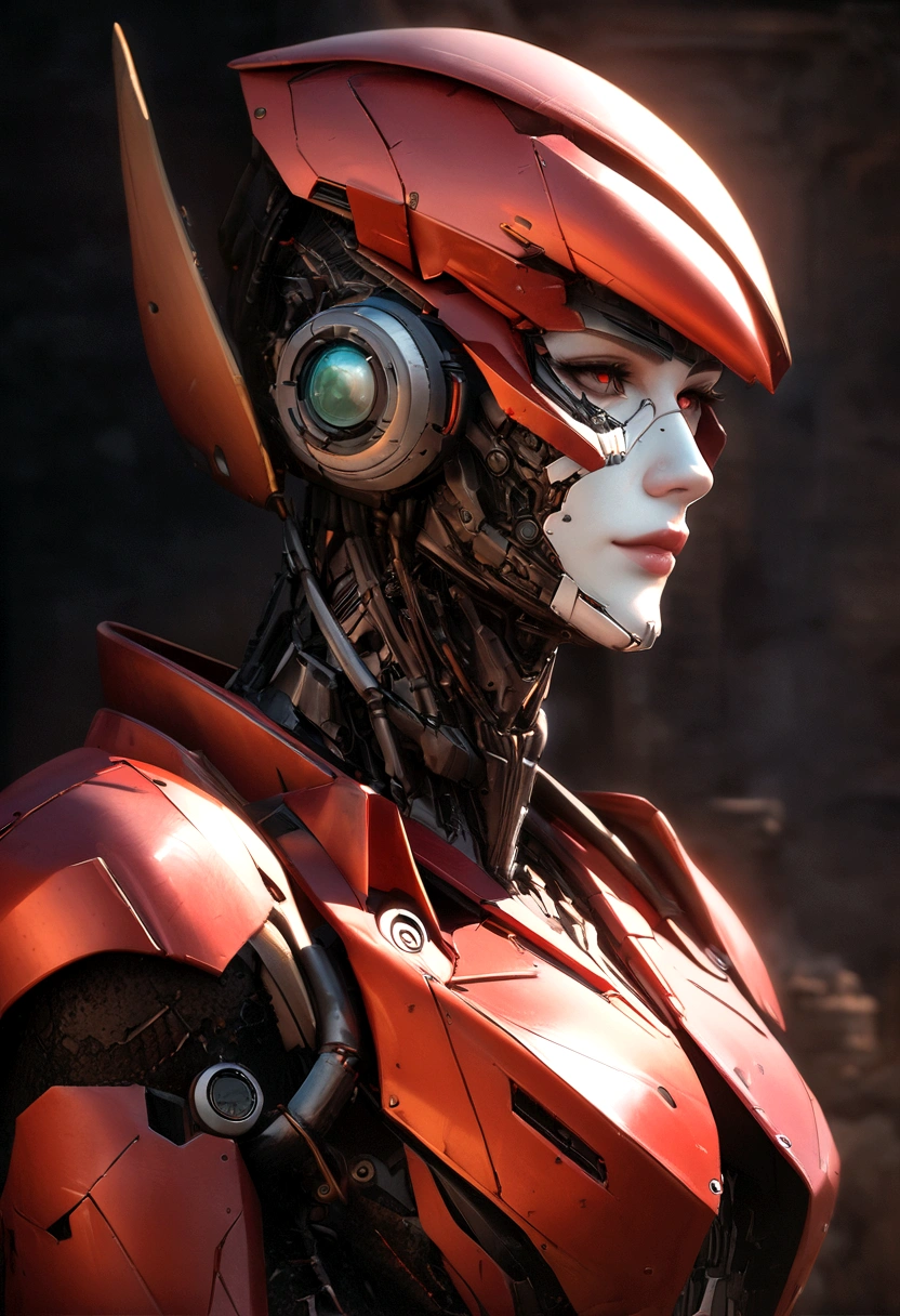 Sharpened man in black and red metallic armor with hood, detailed portrait of a cyborg, close-up portrait of cyborg, portrait of a futuristic robot, male cyborg military commander, attractive science fiction face, masculine appearance, portrait of cyborg, portrait of a cyborg, cyborg portrait, portrait of a cyborg cyberpunk, male cyborg, in metallic red futuristic armor, olpntng style, Portrait of the gynoid robot Samus in Wasteland, perfect composition, beautiful detailed intricate insanely detailed octane render Tendências no ArtStation, 8k art photography, photorrealistic concept art, soft natural volumetric cinematic perfect light, Bright dark, rewarded photography, work of art, oil on canvas, perfect composition, beautiful detailed intricate insanely detailed octane render Tendências no ArtStation, 8k art photography, photorrealistic concept art, soft natural volumetric cinematic perfect light, darkness background