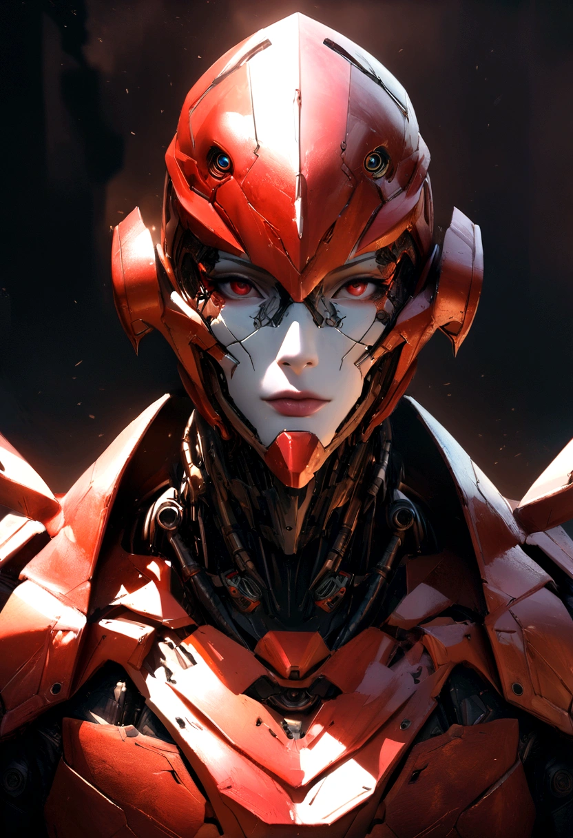 Sharpened man in black and red metallic armor with hood, detailed portrait of a cyborg, close-up portrait of cyborg, portrait of a futuristic robot, male cyborg military commander, attractive science fiction face, masculine appearance, portrait of cyborg, portrait of a cyborg, cyborg portrait, portrait of a cyborg cyberpunk, male cyborg, in metallic red futuristic armor, olpntng style, Portrait of the gynoid robot Samus in Wasteland, perfect composition, beautiful detailed intricate insanely detailed octane render Tendências no ArtStation, 8k art photography, photorrealistic concept art, soft natural volumetric cinematic perfect light, Bright dark, rewarded photography, work of art, oil on canvas, perfect composition, beautiful detailed intricate insanely detailed octane render Tendências no ArtStation, 8k art photography, photorrealistic concept art, soft natural volumetric cinematic perfect light, darkness background