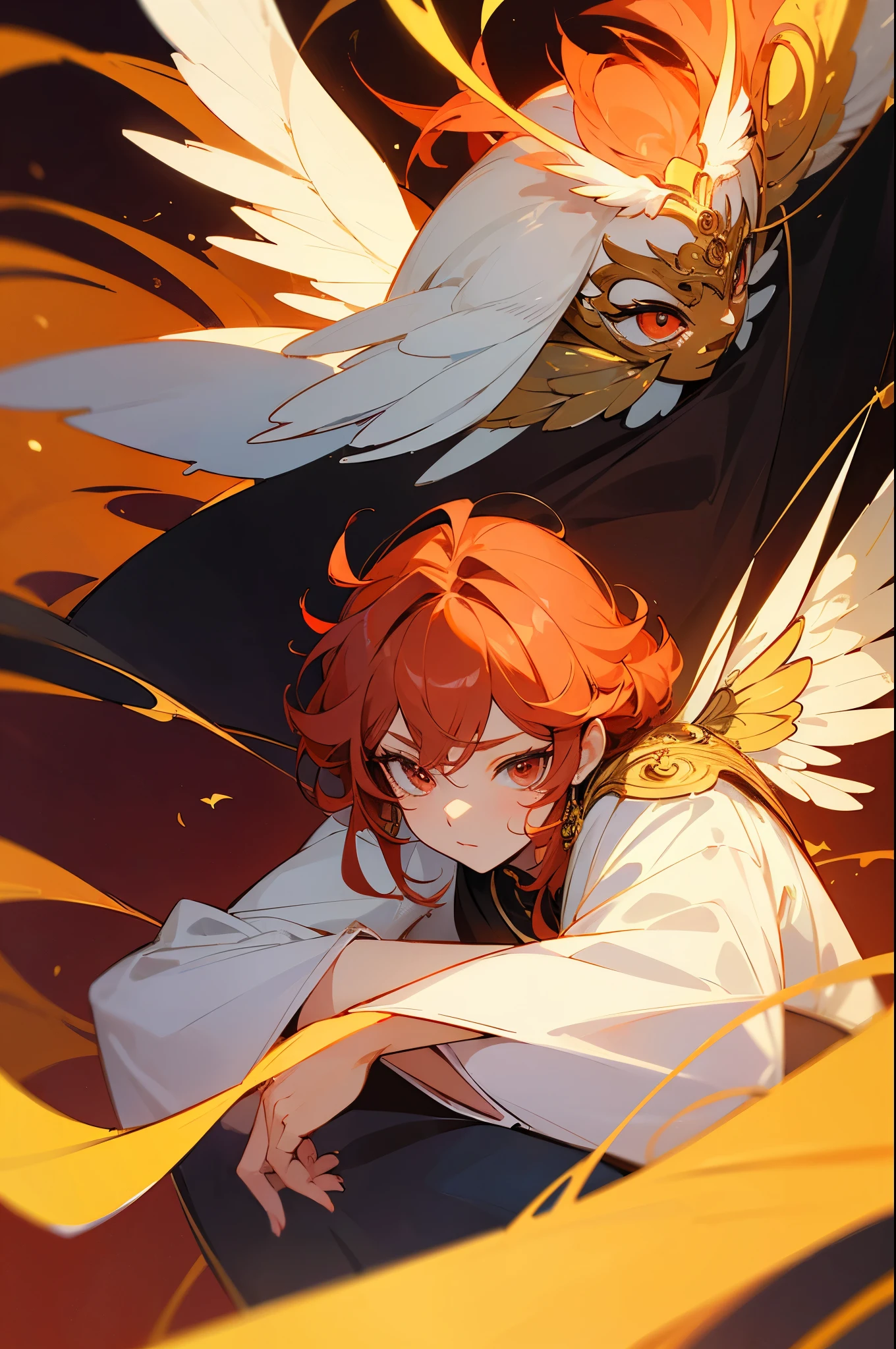 (Masterpiece artwork: 1.2, best qualityer), (cute large eyes: 1.2), and is usually portrayed as a flying phoenix with qualities such as beauty, sacredness and nobility. When designing Suzaku,