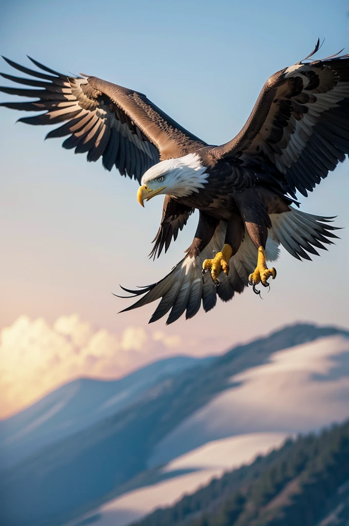 A beautiful eagle flying to post motivational phrases and attract the attention of my target audience.