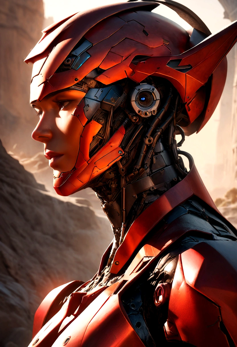 Sharpened man in black and red metallic armor with hood, detailed portrait of a cyborg, close-up portrait of cyborg, portrait of a futuristic robot, male cyborg military commander, attractive science fiction face, masculine appearance, portrait of cyborg, portrait of a cyborg, cyborg portrait, portrait of a cyborg cyberpunk, male cyborg, in metallic red futuristic armor, olpntng style, Portrait of the gynoid robot Samus in Wasteland, perfect composition, beautiful detailed intricate insanely detailed octane render Tendências no ArtStation, 8k art photography, photorrealistic concept art, soft natural volumetric cinematic perfect light, Bright dark, rewarded photography, work of art, oil on canvas, perfect composition, beautiful detailed intricate insanely detailed octane render Tendências no ArtStation, 8k art photography, photorrealistic concept art, soft natural volumetric cinematic perfect light, darkness background