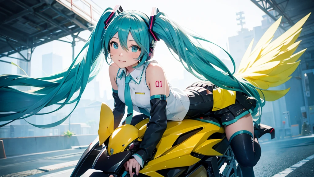 Hatsune Miku riding a chocobo