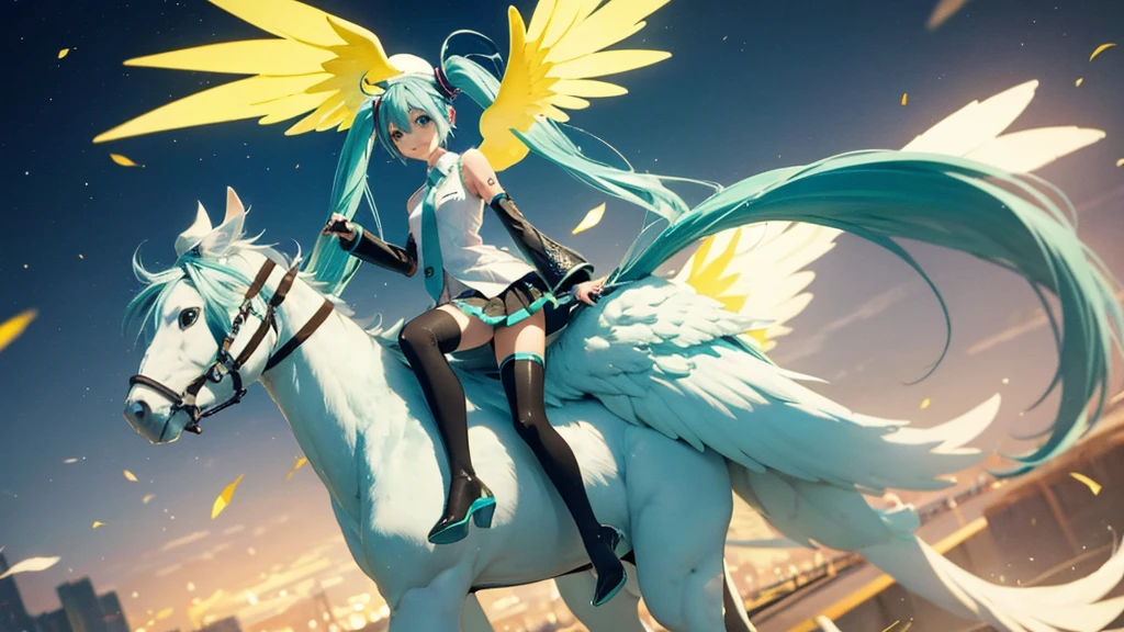 Hatsune Miku riding a chocobo