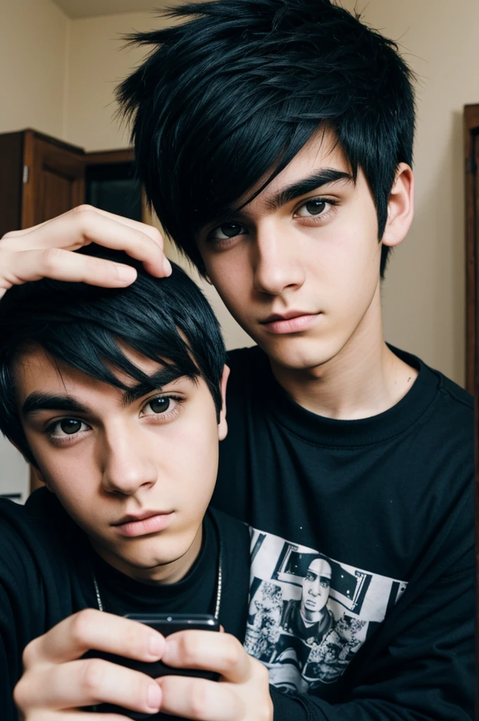 17 year old emo man taking a selfie