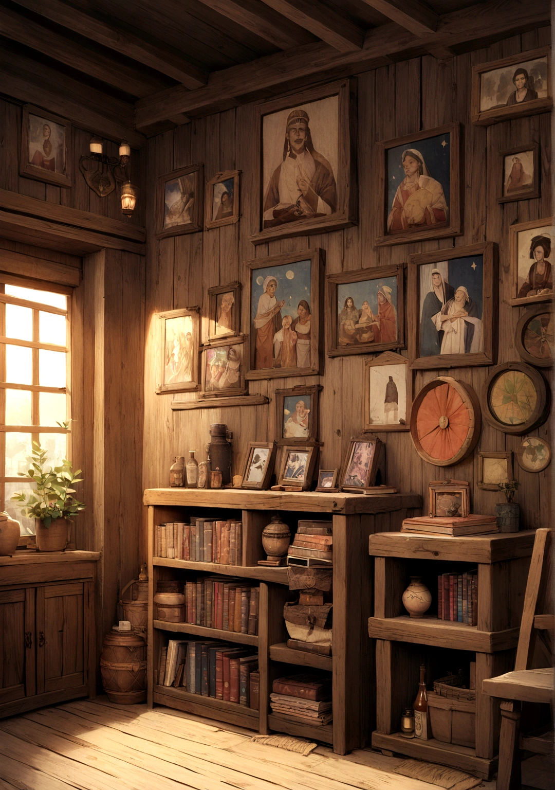Image Prompt 2:**
   - **Description:** A rustic bedroom in a village home, adorned with handmade quilts and a small wooden nightstand. On the nightstand, there's a framed photograph of Rahul and Geeta, smiling together at a local festival.
