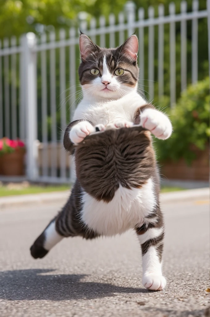 The cat is jumping
