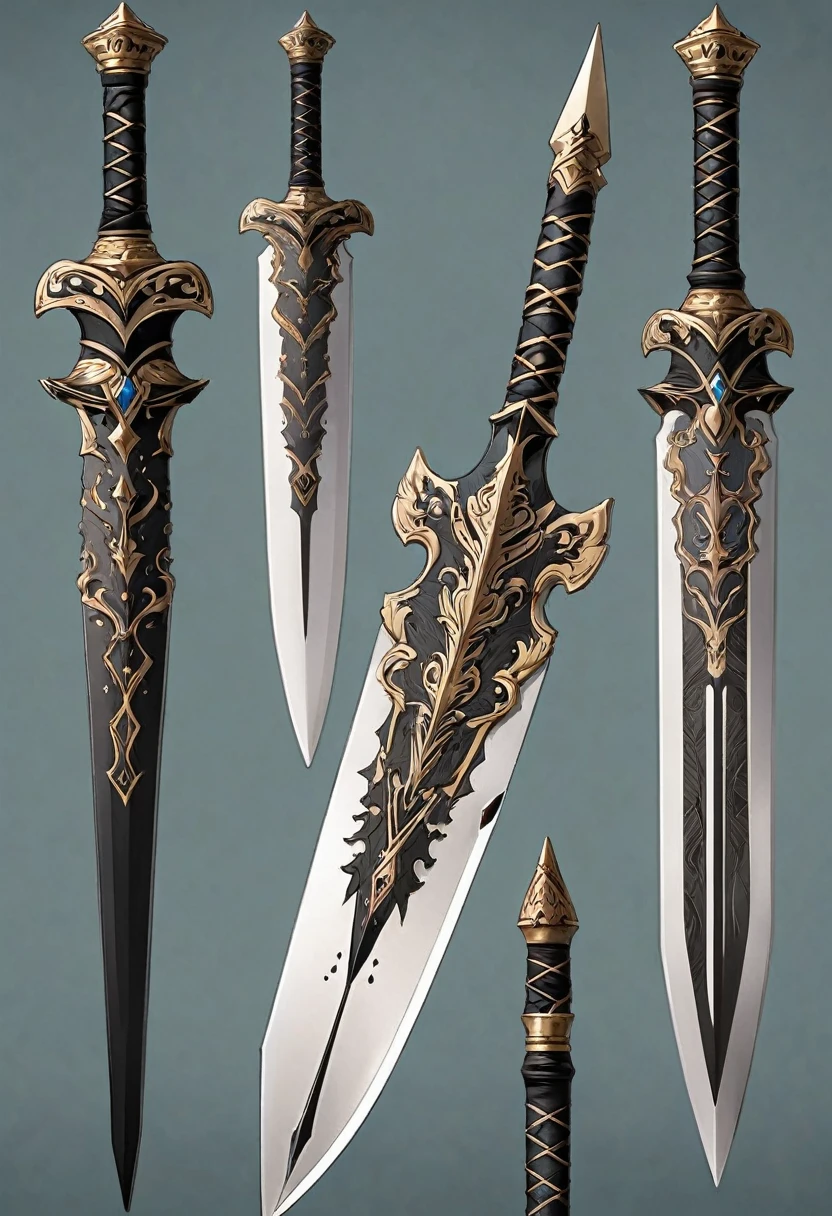 an extremely detailed spear that a serrated blade