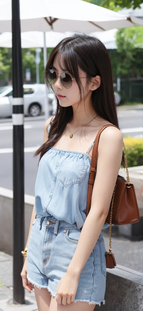 woman wearing summer clothes。rejection。