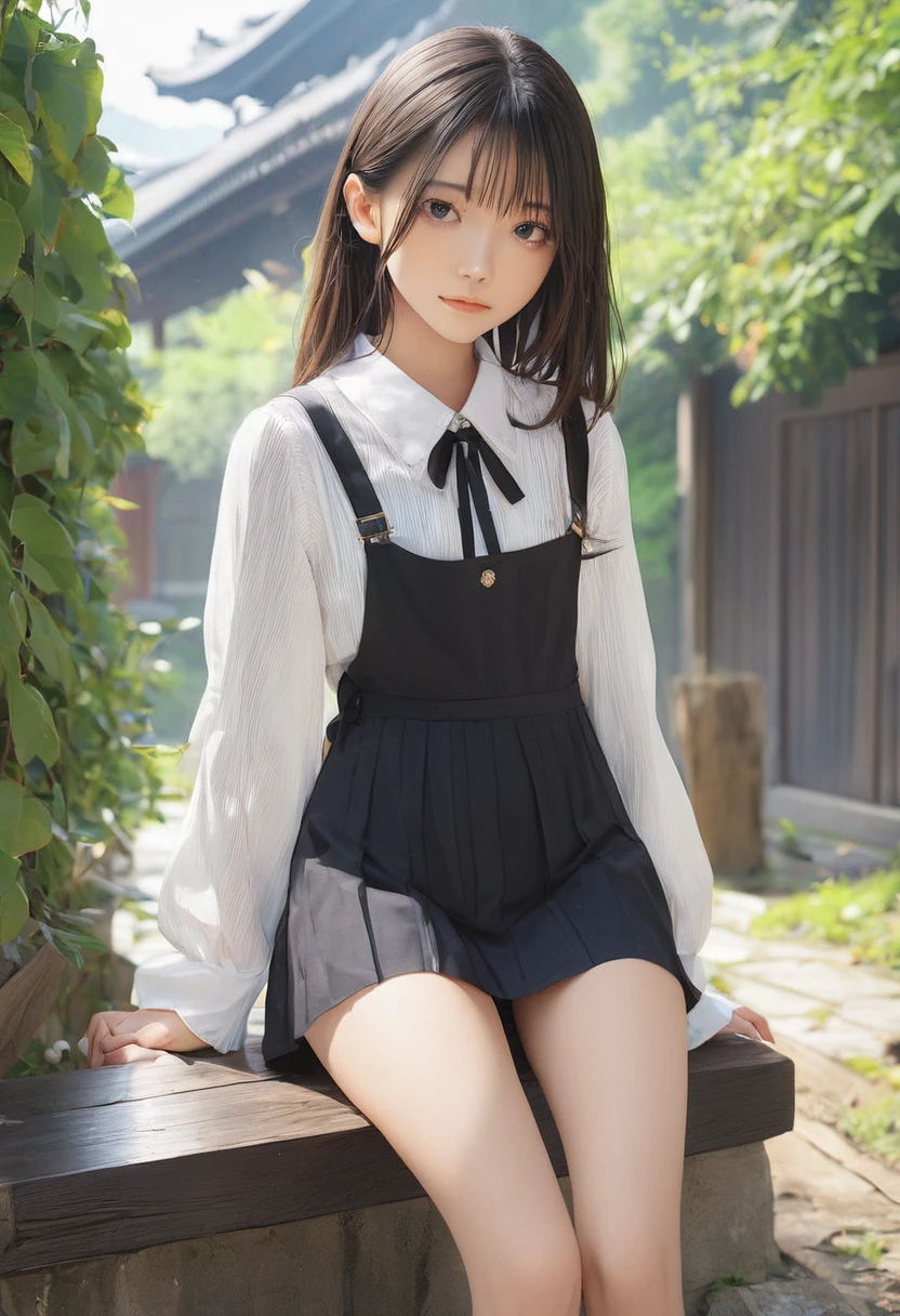 (masterpiece, Highest quality:1.2), One girl, alone,bony body、15 years old