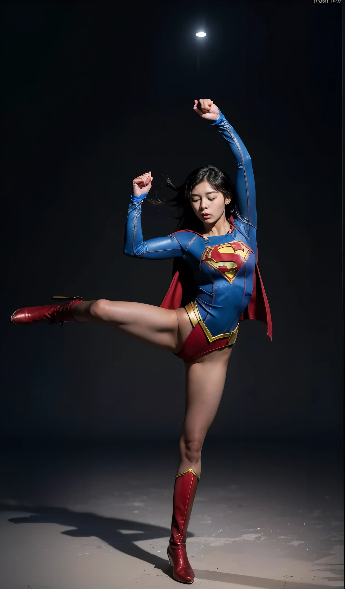 No background、(((Supergirl Costumeを着用する)))、(((Detailed drawing of hands and fingers)))、(((Always close your eyes)))、He always looks like he&#39;s in pain、Always close your eyes、Keep your arms up at all times、Always with your arms in the air、(((Beautiful legs in black tights.)))、(((Stretch your legs、expensive、あなたのsufferingを合法的に表現する)))、((((Make the most of your original images)))、(((Supergirl Costume)))、(((Beautiful short bob hair)))、(((suffering)))、(((Black tights legs、Wear red boots)))、((Best image quality、8K))、((Highest quality、8K、masterpiece:1.3))、(((Preserve background )))、Sharp focus:1.2、Beautiful woman with perfect figure:1.4、Slim Abs:1.2、Wet body:1.5、Highly detailed face and skin texture、8K