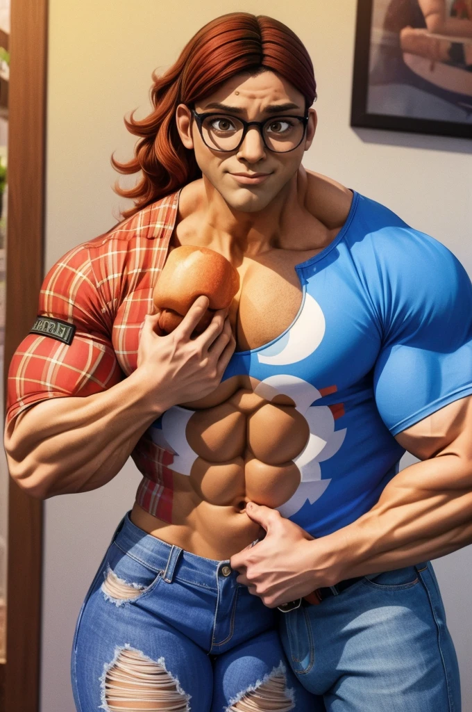 (masterpiece, best quality:1.2), A couple , boy Nino Lahiffe: Brown skin, dark hair, usually seen wearing a red cap, glasses, and casual clothing like a T-shirt and jeans, and a girl Alya Césaire: Brown skin, curly dark brown hair, often wears glasses, and typically seen in stylish, casual outfits. muscular bodybuilder couple,ripped muscular physique,extremely muscular,veiny muscles,flexing muscles,dramatic lighting,chiseled abs,bulging biceps,powerful poses,masculine,shirtless,dramatic angles,high contrast,pumped up,insane muscle mass,shredded,vascular,ultra-detailed,photorealistic,cinematic lighting,masterpiece,8k