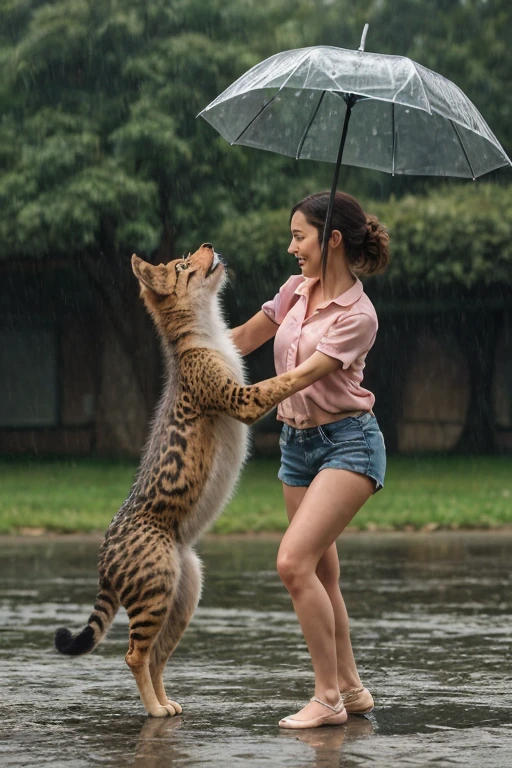 animals dancing in the rain