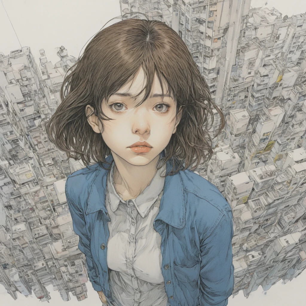 girl by Naoki Urasawa, best quality, masterpiece, Ultra high detail, 8k