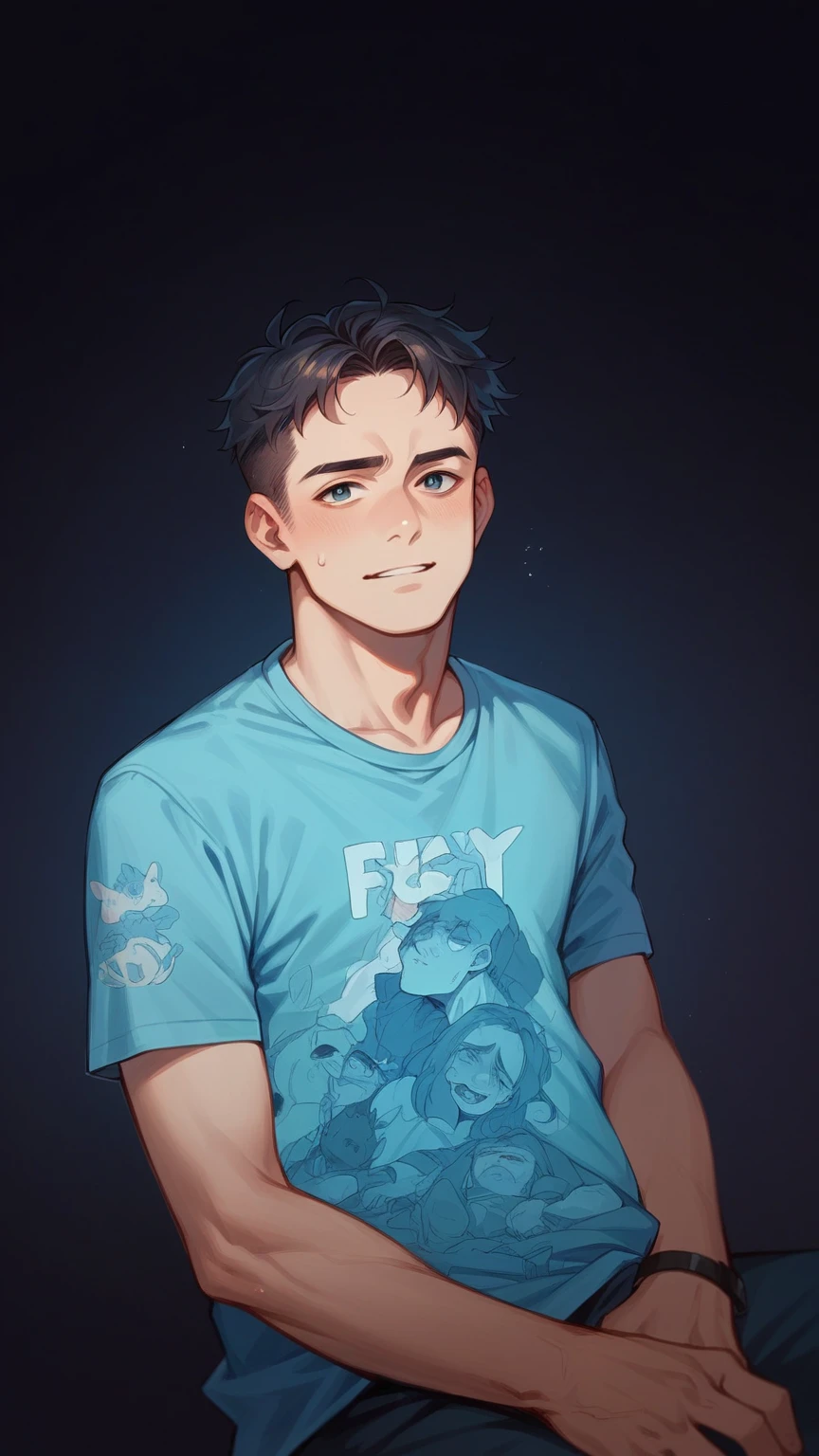 I want good background Fourkey photo quality is full HD The face looks like an 18-year-old boy Change the T-shirt and keep the hair correct