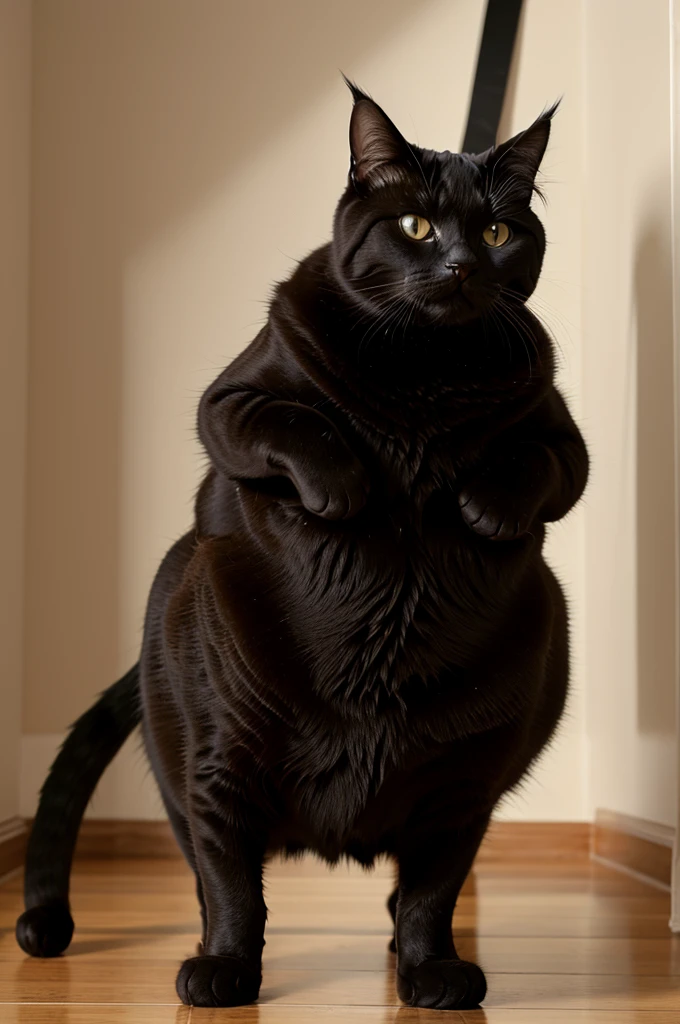 Cat is very very very very very fat he going exercise