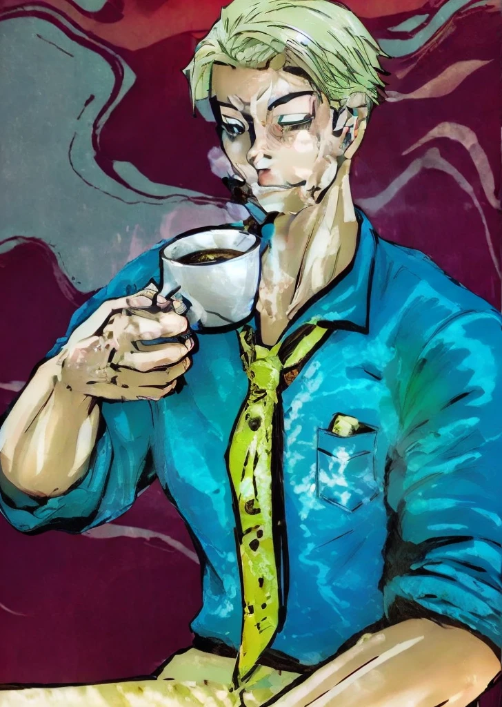 Man drinking coffee、Nanami from Jujutsu Kaisen、official