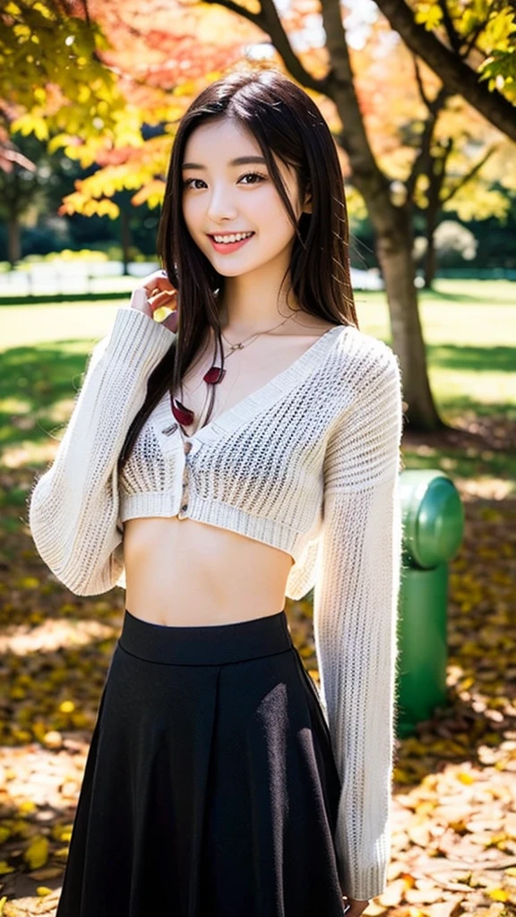 (Highest quality:1.5), (Real:1.4), (Ultra high definition:1.4), (No correction:1.4), (Skinny 18 year old girl), (1 Japanese very thin girl with flat chest in eighteen years old), (very thin body), skinny face, (Beautiful skin), (Knitted long sleeve shirt), (Long skirt), (girl is wearing long sleeve knit shirts and long skirt), (very thin girl is standing in the autumn park), (18yo very thin girl is standing in the autumn park), (front view of a flat chest girl), (Autumn park), (Upper Body), (smile), (Turn your body forward), (flat chest), (very thin)