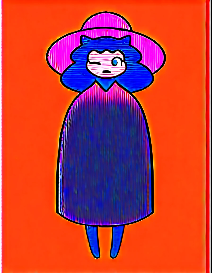 Score_9, score_8_up, score_7_up, kemono style, 1girl, solo, one eye closed, medical symbol on closed eye, an Anthro furry blue fox girl, fox snout, black nose, IncrsXLRanni, wavy hair, cracked skin, colored skin, blue fur, extra arms, four arms, doll joints, white dress, hat, cloak,
