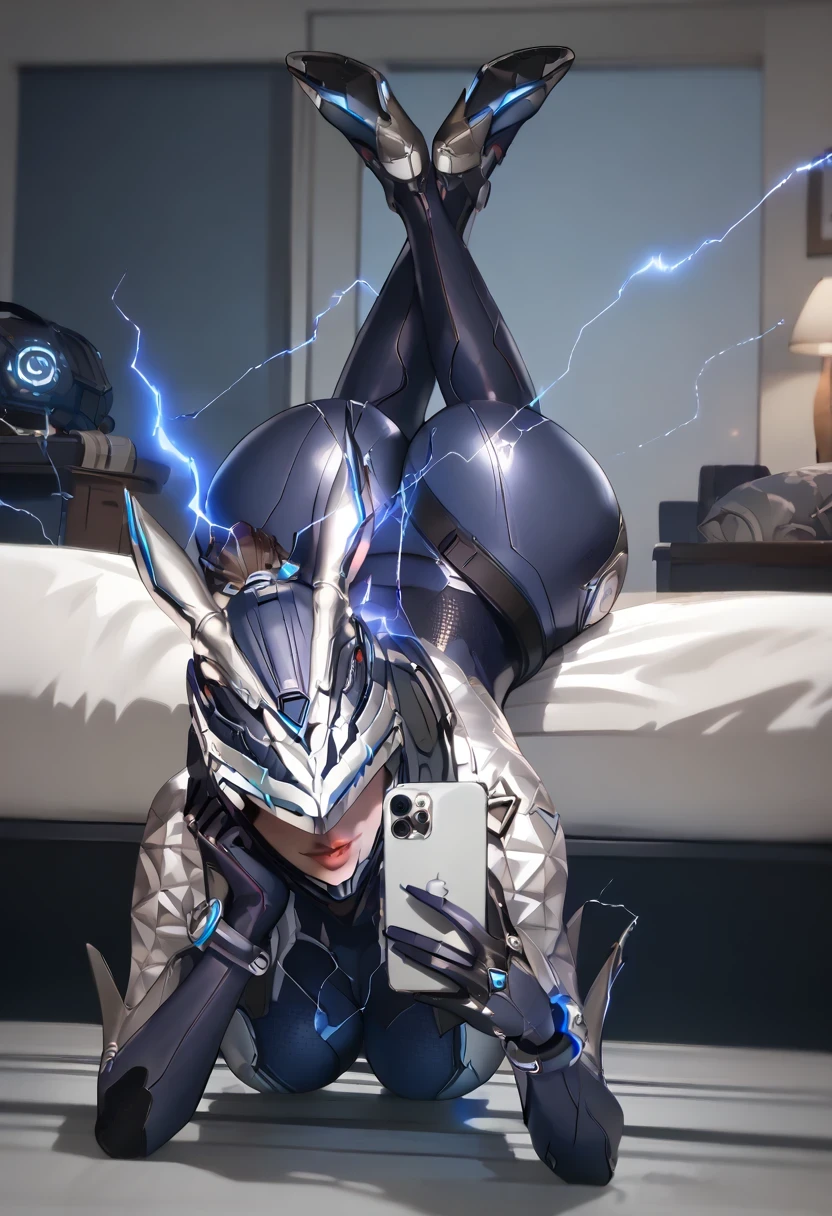 masterpiece, best quality, 4k, uhd, highres, Asselfie, lying, thong, cellphone, crossed ankles,
1girl, solo, realistic, large breasts,looking at viewer, __her_poses__, bodysuit, helmet, electricity, __her_situation__, (__her_color_theme__),
ADDCOL
best quality,