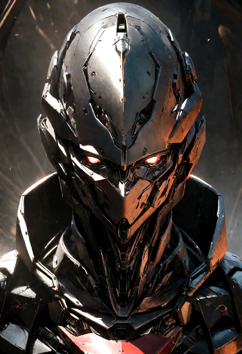 Sharpened man in black and red metallic armor with hood, detailed portrait of a cyborg, close-up portrait of cyborg, portrait of a futuristic robot, male cyborg military commander, attractive science fiction face, masculine appearance, portrait of cyborg, Futuristic Setting, portrait of a cyborg, cyborg portrait, portrait of a cyborg cyberpunk, male cyborg, in metallic black futuristic armor, olpntng style, Portrait of the gynoid robot Samus in Wasteland, perfect composition, beautiful detailed intricate insanely detailed octane render Tendências no ArtStation, 8k art photography, photorrealistic concept art, soft natural volumetric cinematic perfect light, Bright dark, rewarded photography, work of art, oil on canvas, perfect composition, beautiful detailed intricate insanely detailed octane render Tendências no ArtStation, 8k art photography, photorrealistic concept art, futuristic setting, soft natural volumetric cinematic perfect light, darkness background
