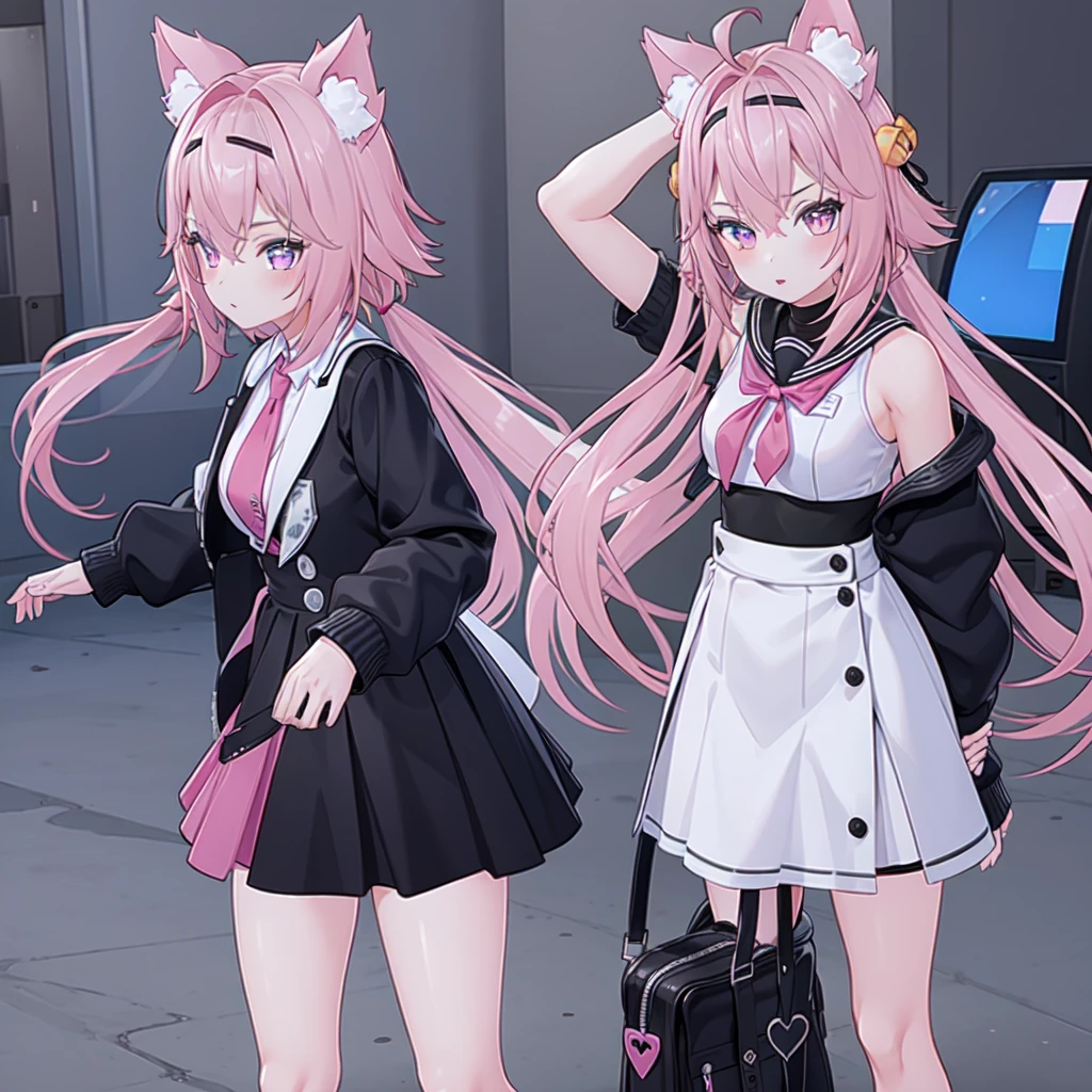 Girl, pink hair,