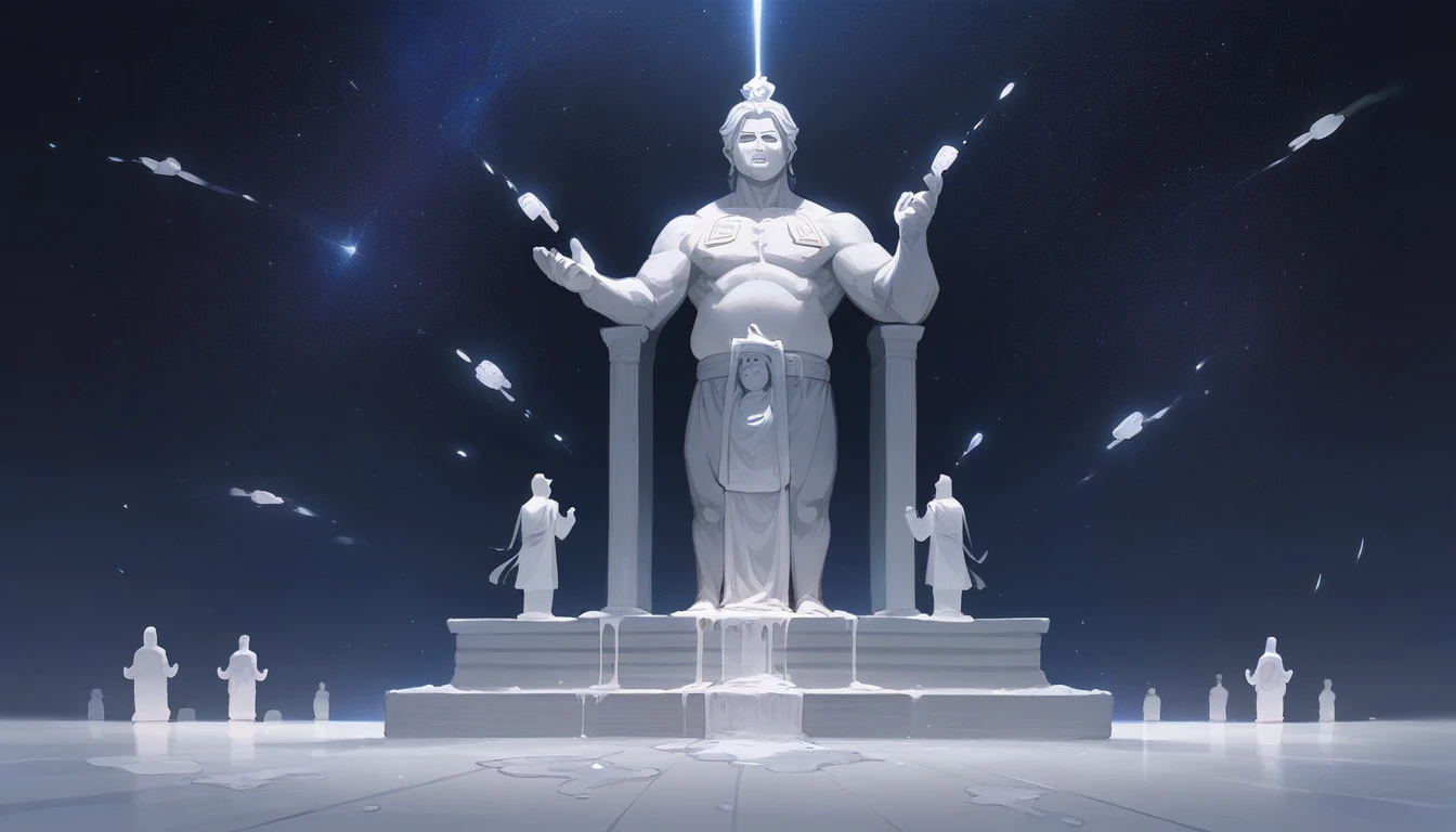 China-style,In the distance, The huge Maitreya Buddha statue stands in space,Gaze at the earth,Standing Buddha statue,with light glowing,Glow effects,Pilgrims on the road,Hyper-realistic,Ultra photo realsisim,Real Photographics,8K,High definition,high qulity,Works of masters,super-fine,Chinese black and white ink style,(((white colors))),Decolorization,Smudge,ink,8K,super-fine,high qulity,(((OC renderer)))