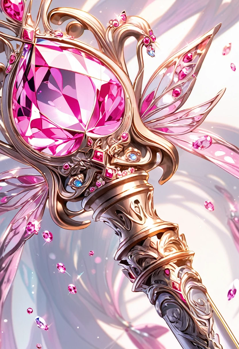an extremely detailed scepter meant for a fairy queen with pink jewels
