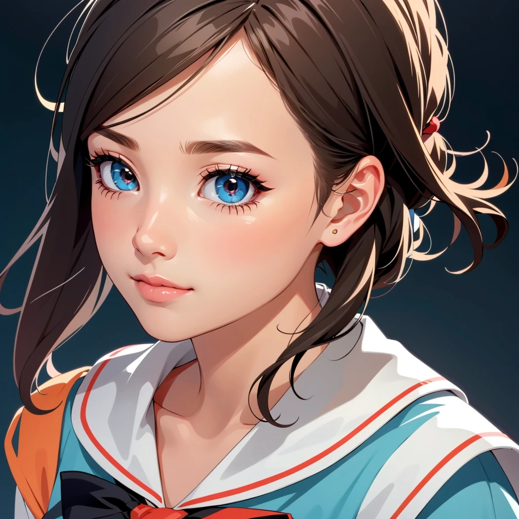 1girl in,Adorable,extremely detailed eye,extra detailed face,very detail hair,8K,resolution,High School Girl,Sailor Uniform