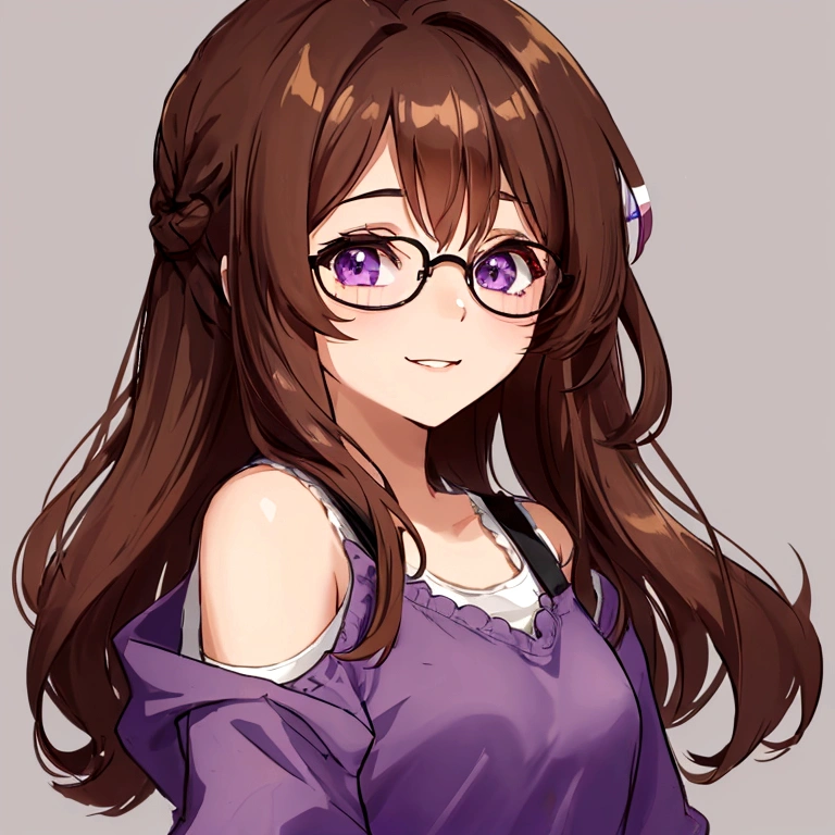 A young girl with glasses and short, flowing brown hair and Brown skin. She is wearing a red shirt and white shorts. She is standing in front of a black background. Her hair is long and loose to her shoulders. She has brown eyes and red glasses. She has a thin, friendly smile.