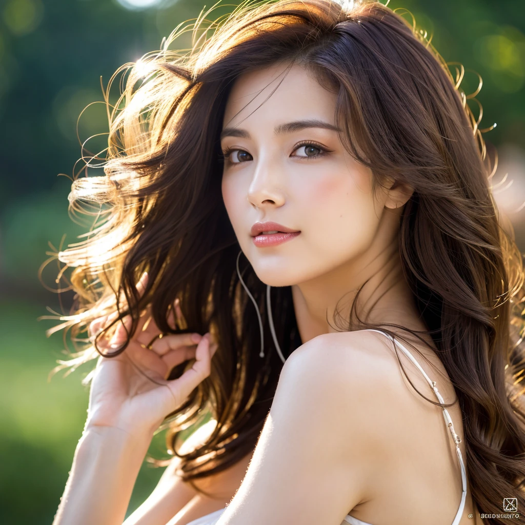 Beautiful mature woman with beautiful wavy long hair, Sexy beauty, Ultra-high resolution,(Realistic:1.4), ((Highest quality)), ((masterpiece)), (be familiar with),