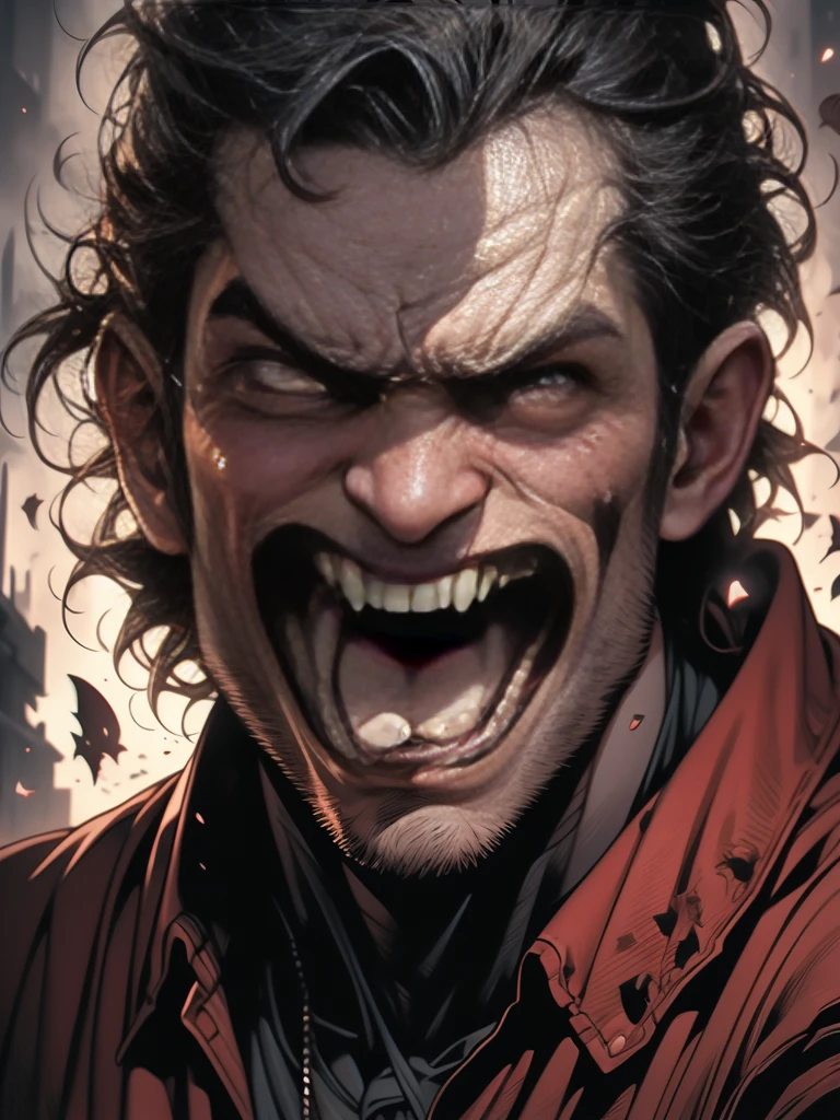 a drawing of a zombie Vampire with his mouth open and his mouth wide open, anger. hyper detailed, hyper realism scary, by Todd Lockwood, by Santiago Martínez Delgado, screaming. not realistic, lee bermejo, very coherent. high detail, by Stefan Lochner, by Joong Keun Lee, by Darek Zabrocki