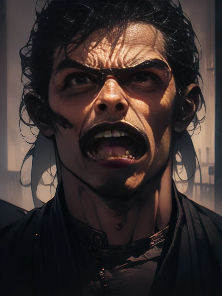 a drawing of a zombie Vampire with his mouth open and his mouth wide open, anger. hyper detailed, hyper realism scary, by Todd Lockwood, by Santiago Martínez Delgado, screaming. not realistic, lee bermejo, very coherent. high detail, by Stefan Lochner, by Joong Keun Lee, by Darek Zabrocki