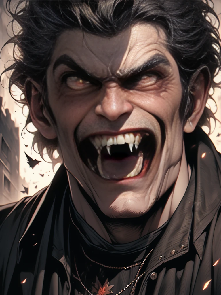 a drawing of a zombie Vampire with his mouth open and his mouth wide open, anger. hyper detailed, hyper realism scary, by Todd Lockwood, by Santiago Martínez Delgado, screaming. not realistic, lee bermejo, very coherent. high detail, by Stefan Lochner, by Joong Keun Lee, by Darek Zabrocki