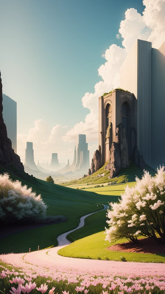 masterpiece, beautiful, elegant, Spring landscape, The Minimalists,