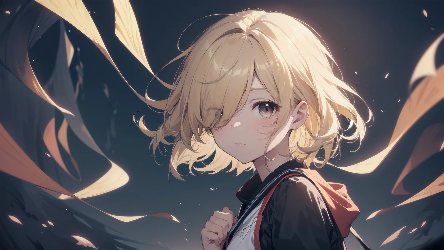 Highest quality, Anime Moe Art Style,Best Anime 8K Konachan Wallpaper,pixiv contest winners,Perfect Anatomy, (Please draw a girl walking sleepily to school...... ),break, 1 Girl, (alone,,,13 years old:1.3),high school student, short hair, amount, (Hair above one eye:1.7),All limbs, Full Finger,Medium Chest, Between the legs, Small eyes,accurate black eyes, Very detailed,High resolution,ultra high density skin, Professional Lighting,8K eye detail, (Cute illustrations:1.2),blonde,blonde hair,Expressionless,(Hair on one eye:1.5),Highest quality, Anime Moe Art Style,Best Anime 8K Konachan Wallpaper,pixiv contest winners,Very detailed,High resolution,ultra high density skin, Professional Lighting,8K eye detail, (Cute illustrations:1.2),blonde,blonde hair,Expressionless,(Hair on one eye:1.5),カラフルでカラフルなshort hair,Wearing a yellow apricot colored JK uniform and a white pleated skirt,knee-length white silk,Rin々New and cute,A little sweet