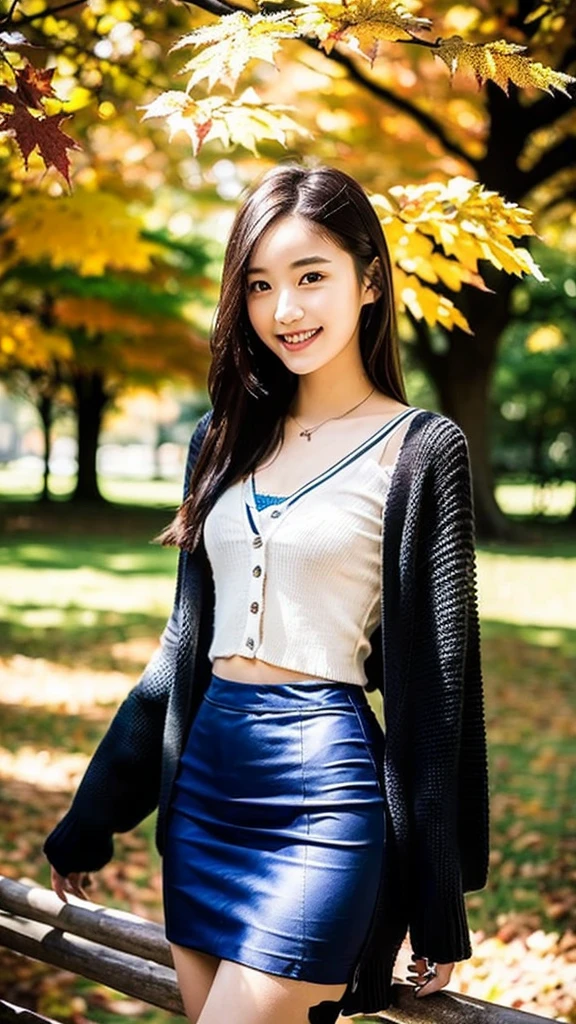 (Highest quality:1.5), (Real:1.4), (Ultra high definition:1.4), (No correction:1.4), (Skinny 18 year old girl), (1 Japanese very thin girl with flat chest in eighteen years old), (very thin body), skinny face, (Beautiful skin), (Knitted cardigans), (Silk white blouse), (Super long skirt), (girl is wearing knitted cardigan on a white silk long sleeve blouse and very long skirt), (very thin girl is standing in the autumn park), (18yo very thin girl is standing in the autumn park), (front view of a flat chest girl), (Autumn park), (Upper Body), (smile), (Turn your body forward), (flat chest), (very thin)
