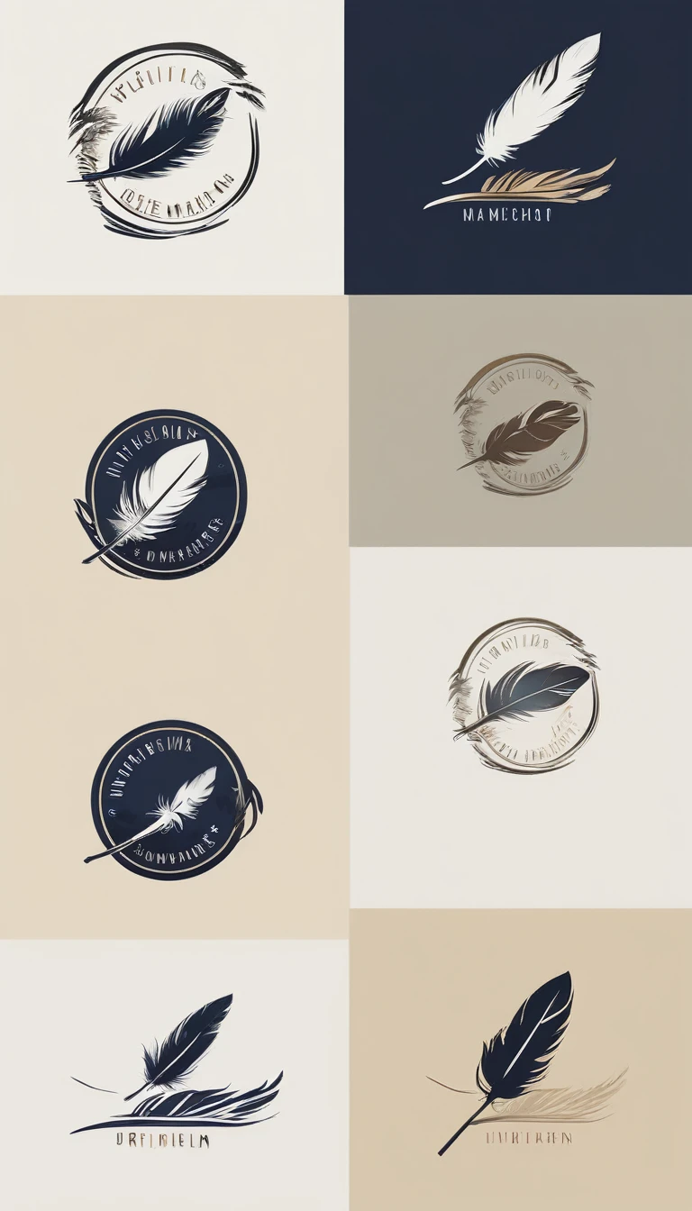 Create a minimalistic, simple, fantastic, easy to understand, logo design of a boy chasing memories with a feather.
