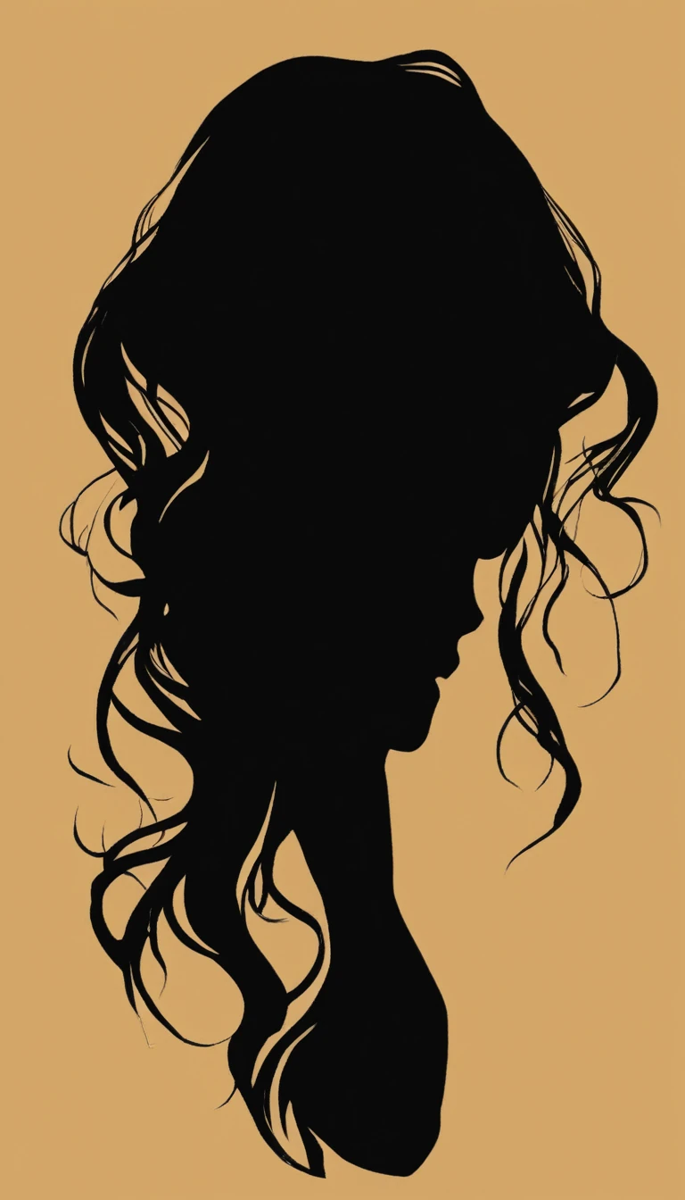 black silhouette of a woman who is sad, depressed and hurt. manga style, digital art, by Marshall Arisman, cover illustration, 70mm, 7 0 mm, 70 mm, book cover illustration, by Brigette Barrager, album cover, novel cover art for a book, art concept for a book cover, cover art, 7 feet tall,