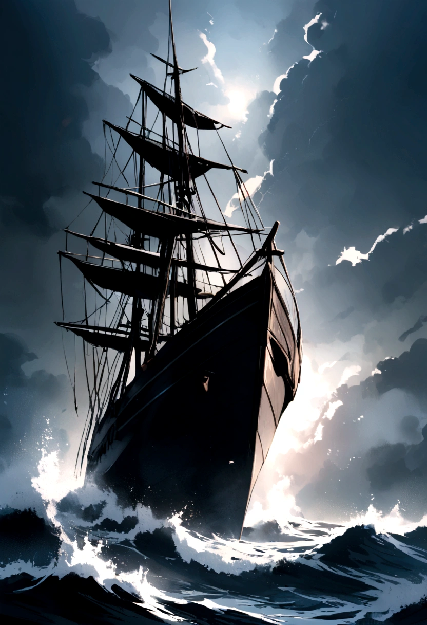 Yacht in a stormy sea