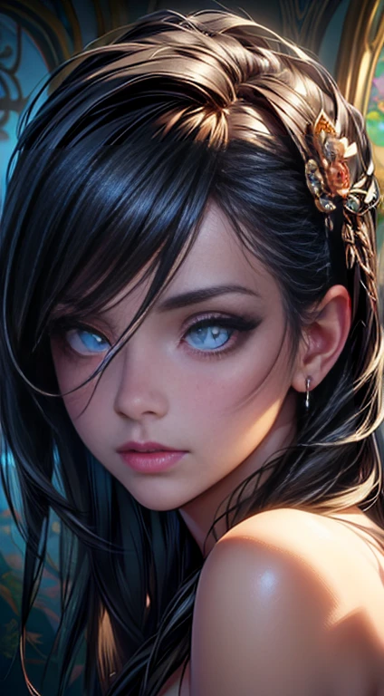 (best quality,ultra-detailed,masterpiece:1.2),beautiful detailed eyes,beautiful detailed lips,extremely detailed eyes and face,long eyelashes,vivid colors,sharp focus,studio lighting,photorealistic:1.37,portrait,girl,tempting beauty,attention to every detail,alluring expression,gorgeous attire,subtle shadows,artistic atmosphere,hauntingly beautiful background