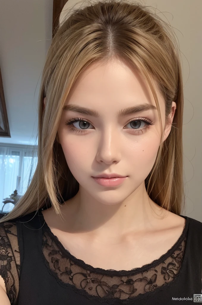 a close up of a woman with blonde hair and a white shirt, kawaii realistic portrait, blonde anime girl with long hair, painted in anime painter studio, digital anime illustration, 🤤 girl portrait, marin kitagawa fanart, made with anime painter studio, semirealistic anime style, soft anime illustration, lofi portrait, gwen stacy, loish art style, semi realistic anime, nudity:1.5