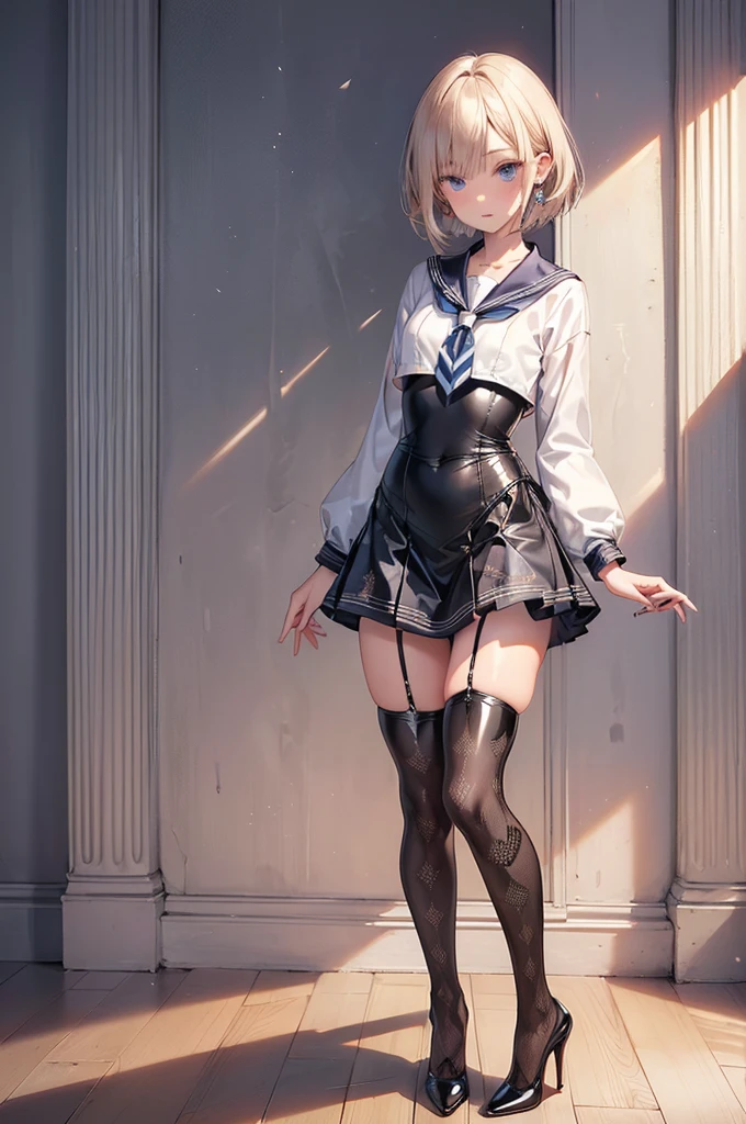 Misaka Mikoto, Back View, (Skirt flip, I can see her panties), Sailor suit, UHD, retina, masterpiece, ccurate, anatomically correct, textured skin, super detail, high details, high quality, best quality, highres, 4K