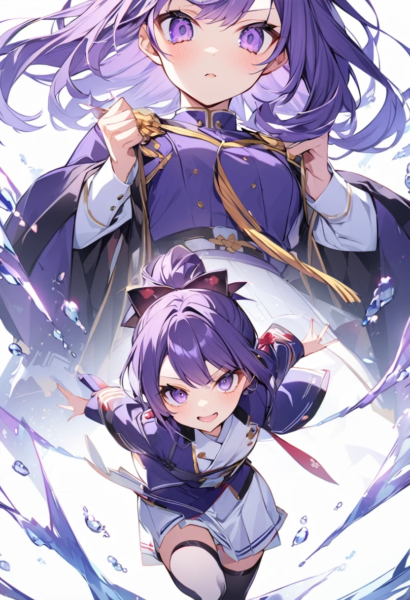 Empire of Japan。Keito。Purple Eyes。Purple Hair。female。uniform