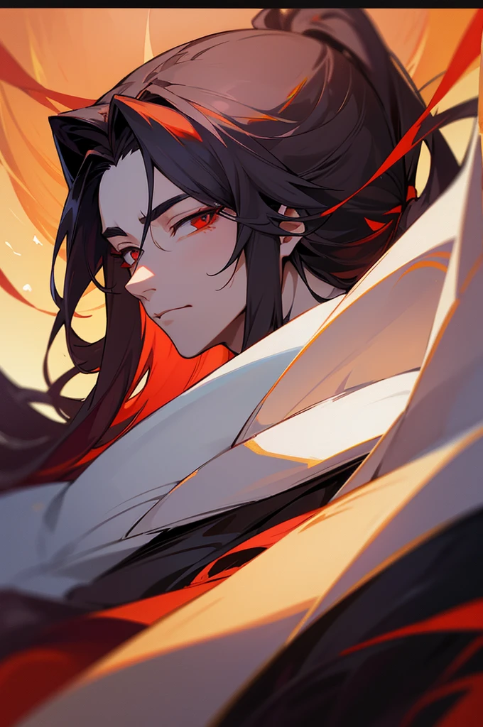 Long flowing hair and robes, Wei Wuxian, handsome guy in demon killer art, Anime style portrait, drawn in anime painter studio, a beautiful anime portrait, onmyoji portrait, Anime portrait of a handsome man,